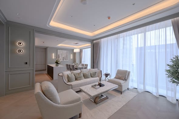 bedroom and living room of One Bangkok