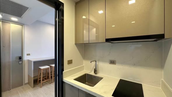 room interior and bathroom and kitchen of One9Five Asoke – Rama 9