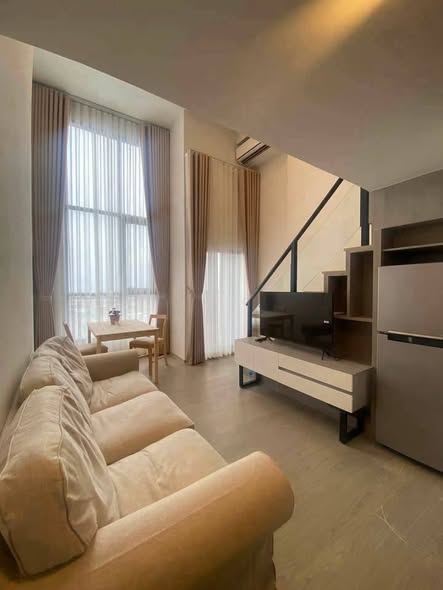 living room and bedroom of Origin Plug&Play Ramkhamhaeng Triple Station