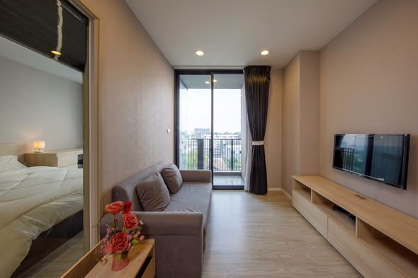 living room and bedroom of Palm Springs Nimman Areca