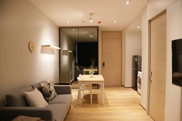 living room and bedroom and room interior of Park Origin Phrom Phong
