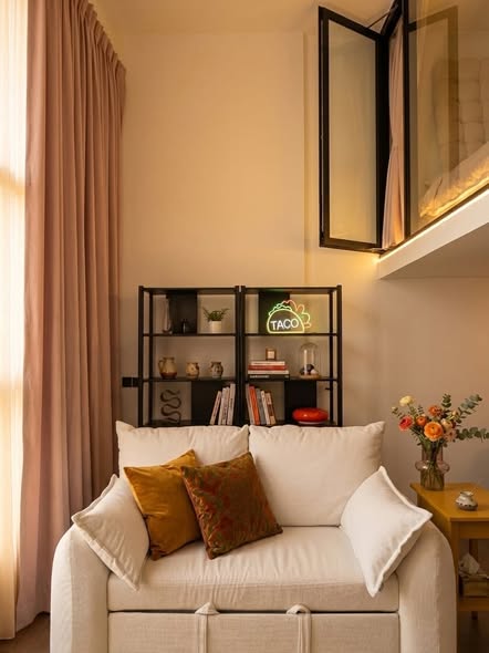 living room and bedroom of Park​ Origin​ Thonglor
