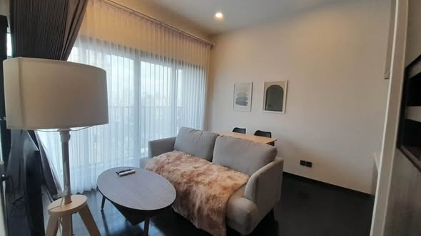 living room and bedroom of Park​ Origin​ Thonglor