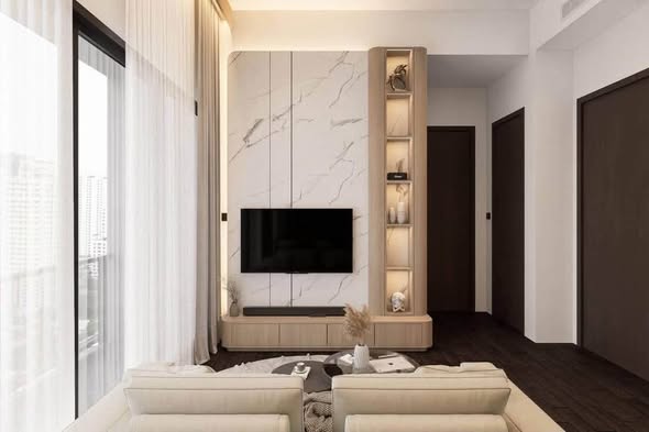 living room and bedroom of Park​ Origin​ Thonglor