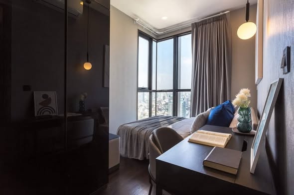 living room and bedroom of Park​ Origin​ Thonglor