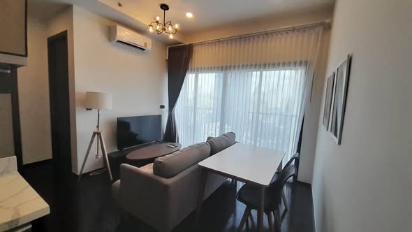 living room and bedroom of Park​ Origin​ Thonglor
