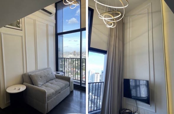 living room and bedroom and room interior of Park​ Origin​ Thonglor
