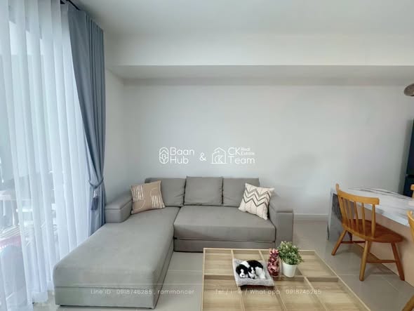 living room and bedroom of Pleno Sukhumvit-Bangna 2
