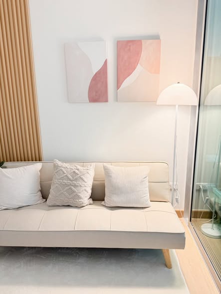 living room and bedroom of PLUM CONDO ราม 60 อินเตอร์เชนจ์