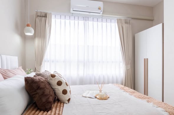 bedroom of Plum Condo Samakkhi