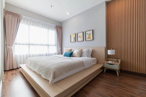 bedroom of Q House Condo Sathon