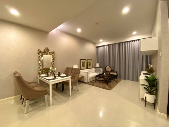 living room and bedroom of Q Lang Suan
