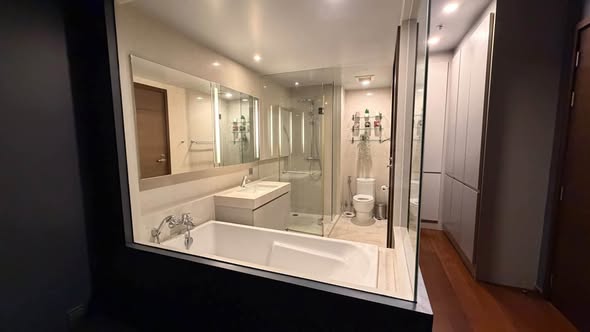 room interior and bathroom of Quattro by Sansiri