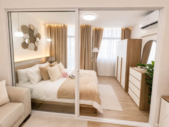 bedroom and room interior of รัชอาภา ทาวเวอร์ (Ratcha-Apha Tower)