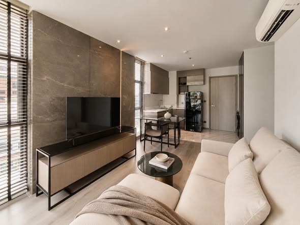 bedroom and living room of RHYTHM Ekkamai