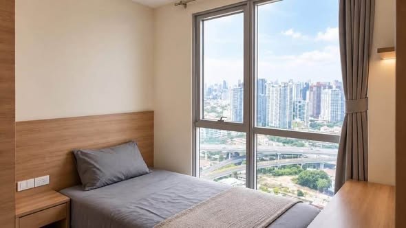 bedroom of Rhythm Sukhumvit 50