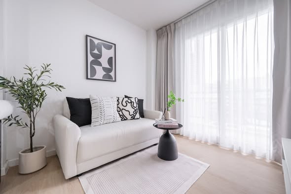 bedroom and living room of Rich Park @ BangSon Station Condominium