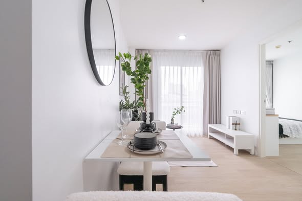 living room and room interior of Rich Park @ BangSon Station Condominium