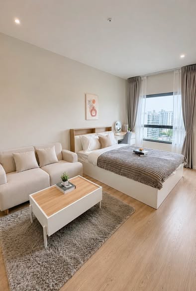 living room and bedroom of Rich Point @BTS Wutthakat
