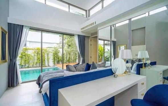 bedroom and living room and room interior of Seastone Private Pool Villas