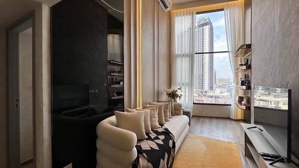 bedroom and living room of SOHO​ BANGKOK​ RATCHADA​