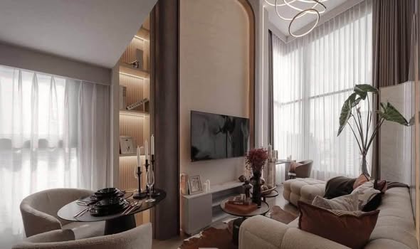 living room and bedroom of SOHO​ BANGKOK​ RATCHADA​