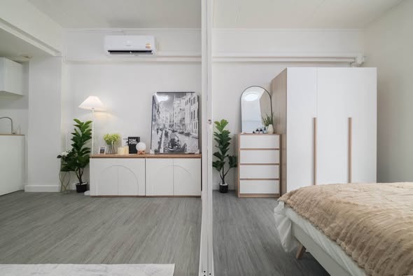 bedroom and room interior of Studio One Condo