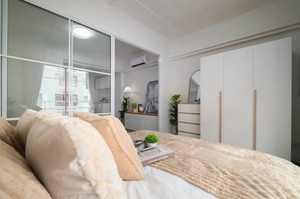 bedroom and room interior of Studio One Condo