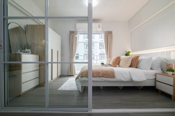 bedroom and room interior of Studio One Condo