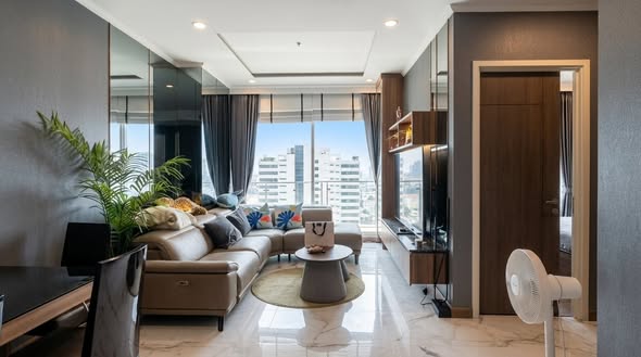 bedroom and living room of Supalai Elite Surawong