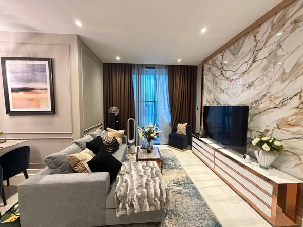 living room and bedroom of Supalai Icon Sathon
