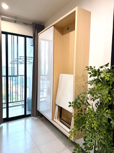 room interior and bathroom of THE BASE Park West – Sukhumvit 77