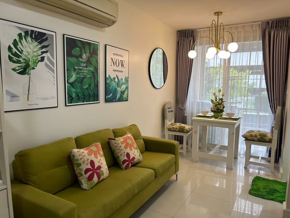 living room and bedroom of The Clover