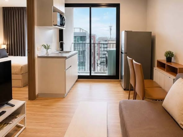 bedroom of The Cube Loft Srinakarin