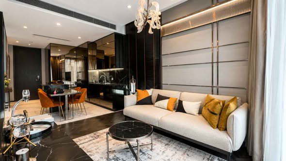 bedroom and living room of THE ESSE Sukhumvit 36