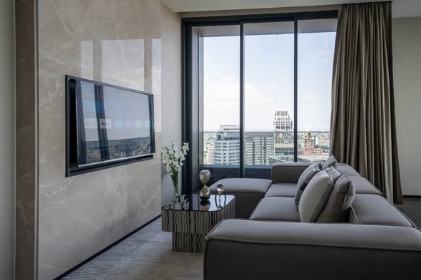 living room of THE ESSE Sukhumvit 36
