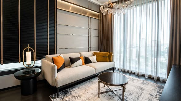living room and bedroom of THE ESSE Sukhumvit 36