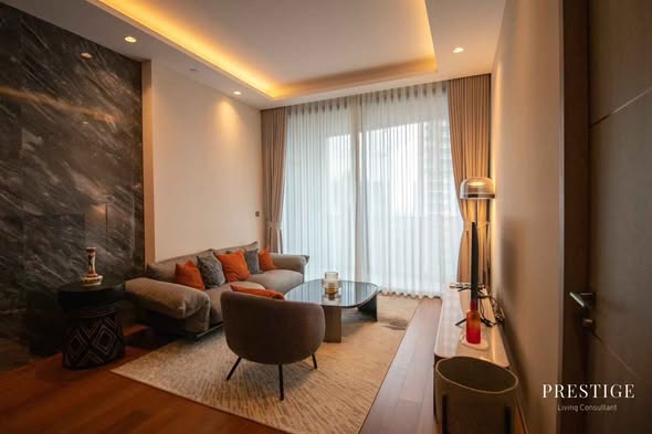 living room and bedroom of The Estelle Phrom Phong