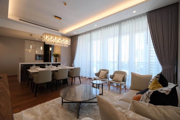 living room and bedroom of The Estelle Phrom Phong