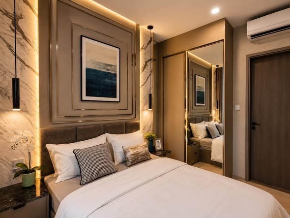 bedroom of THE EXTRO Phayathai-Rangnam