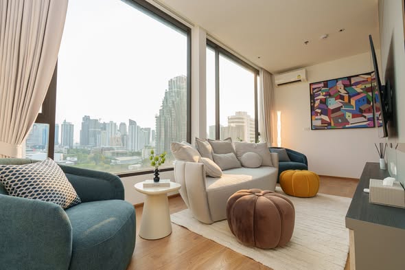 bedroom and living room of The Fine Bangkok