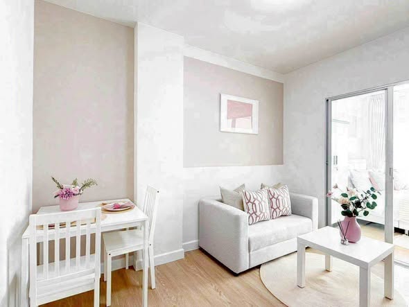 living room and bedroom of The Kith Plus Sukhumvit 113