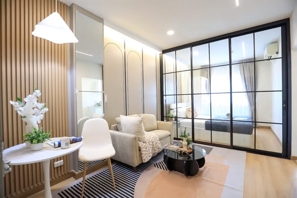 living room and room interior of The Kith Plus Sukhumvit 113