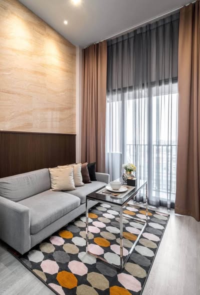 living room and bedroom of THE LINE Sukhumvit 101