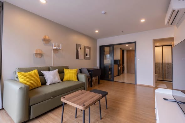 living room and bedroom of The Line Vibe เดอะ ไลน์ ไวบ์