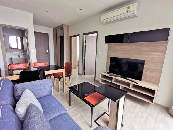 living room and bedroom of THE LINE Wongsawang