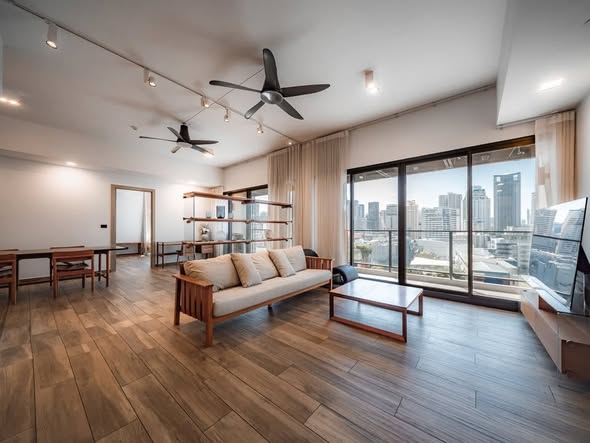 living room and room interior of The Lofts Asoke