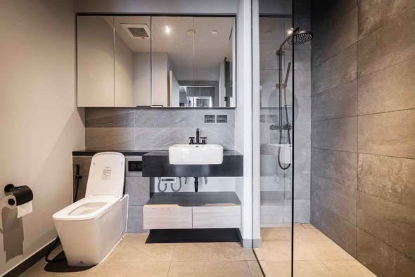 room interior and bathroom of The Lofts Asoke