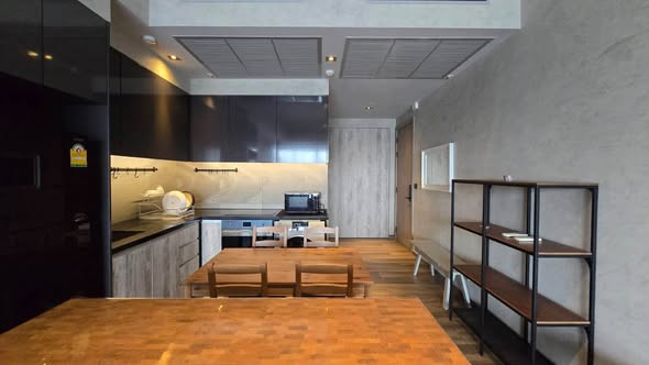 room interior and kitchen of The Lofts Asoke