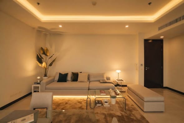 living room and bedroom of The Lofts Yennakart